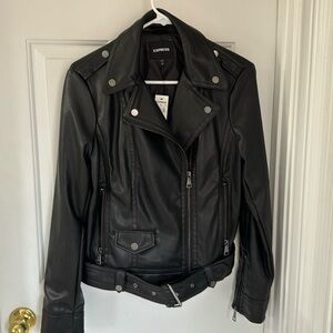 NWT faux leather biker jacket from express